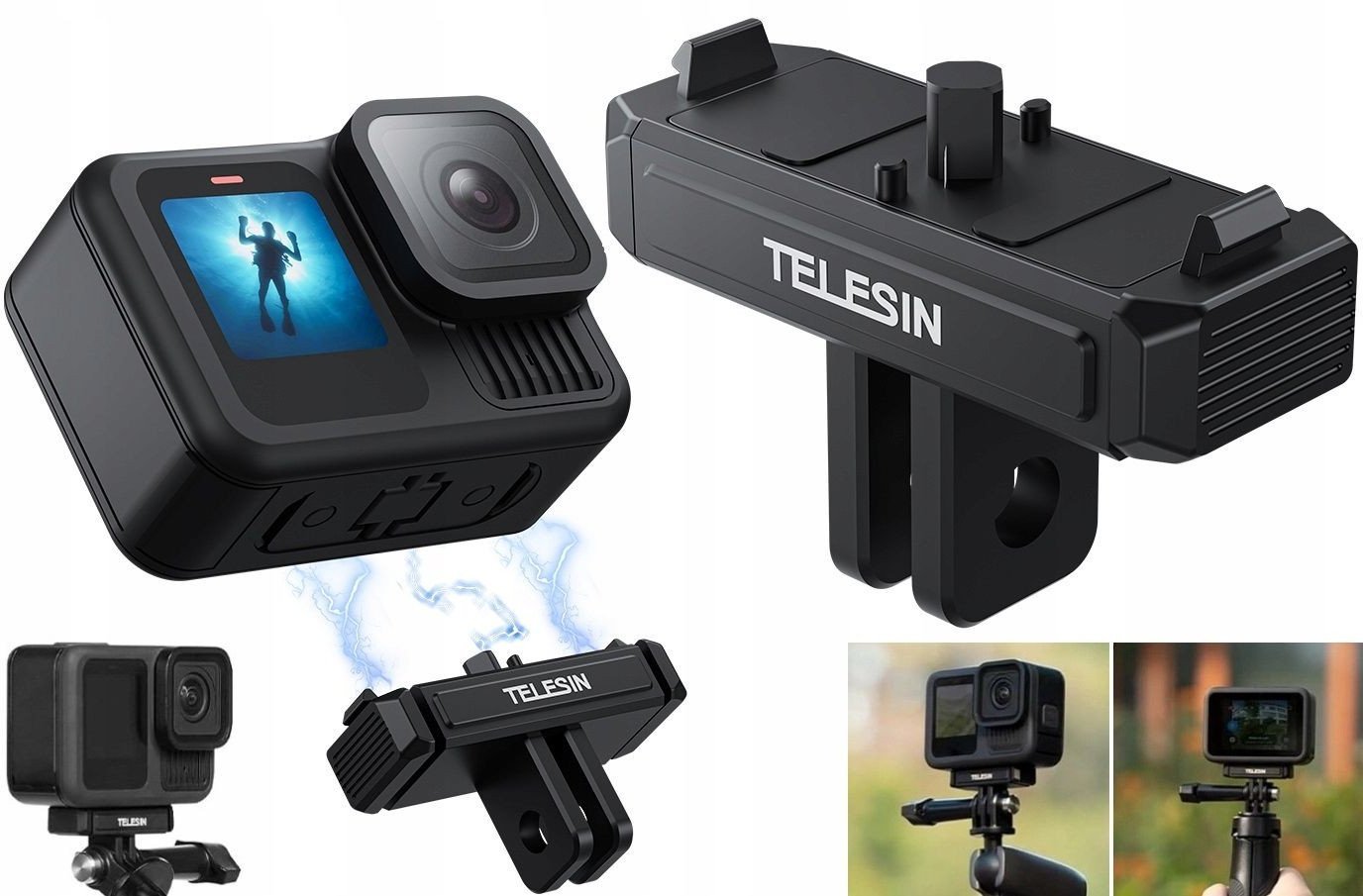 Uchwyt Adapter Magnetyczna Szybkozłączka Telesin Akcesoria do GoPro Hero 13 / S7-JBK-08-TGP