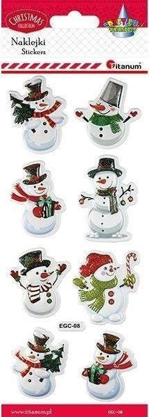 Titanum Naklejki wypukłe miękkie bałwanki 8szt