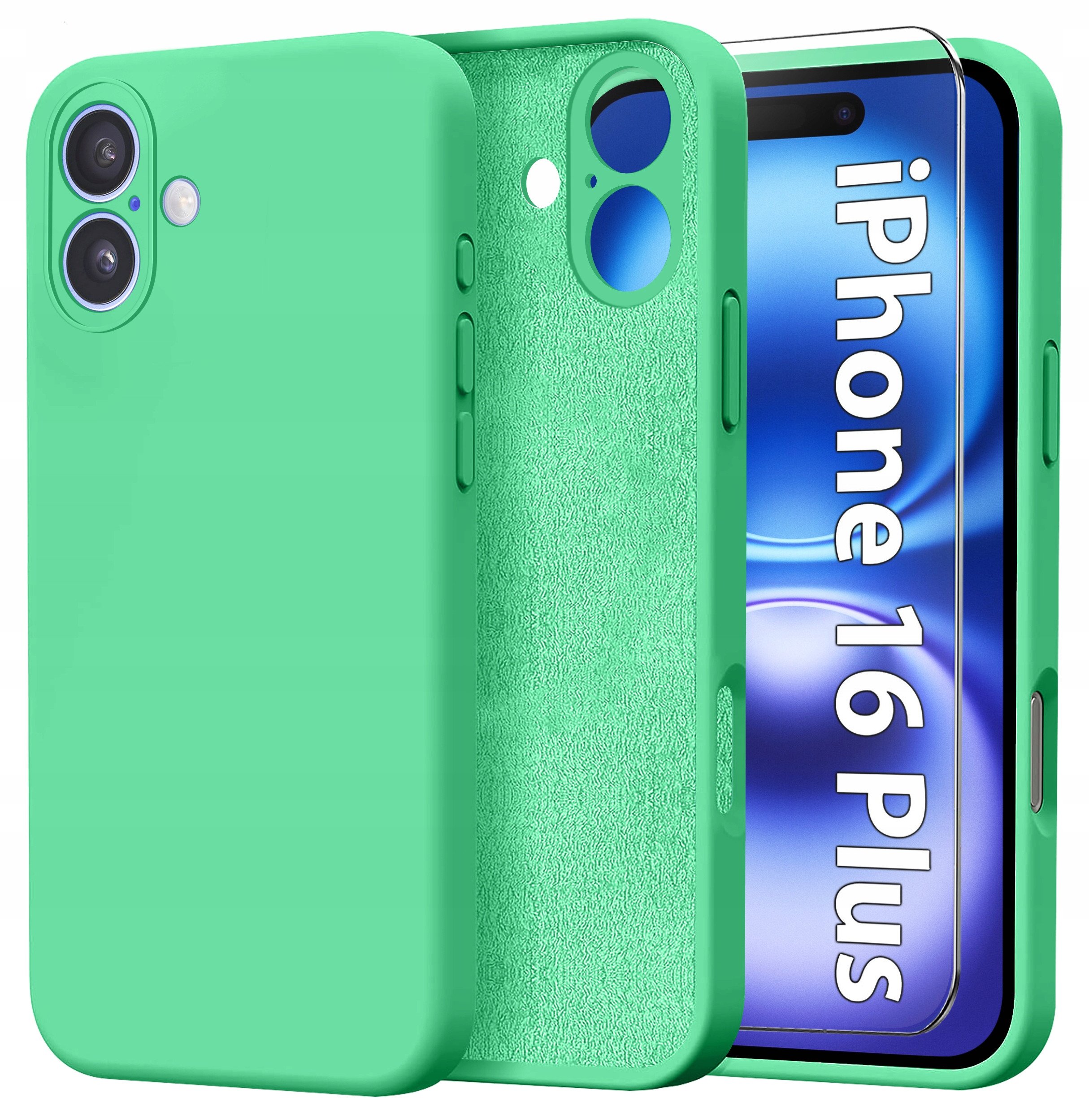 Etui do Apple iPhone 16 Plus CASE Silicone ELASTYCZNE + Szkło OCHRONNE 9H