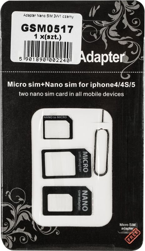 M-Life Adapter Nano Sim 3w1 Czarny (GSM0517)