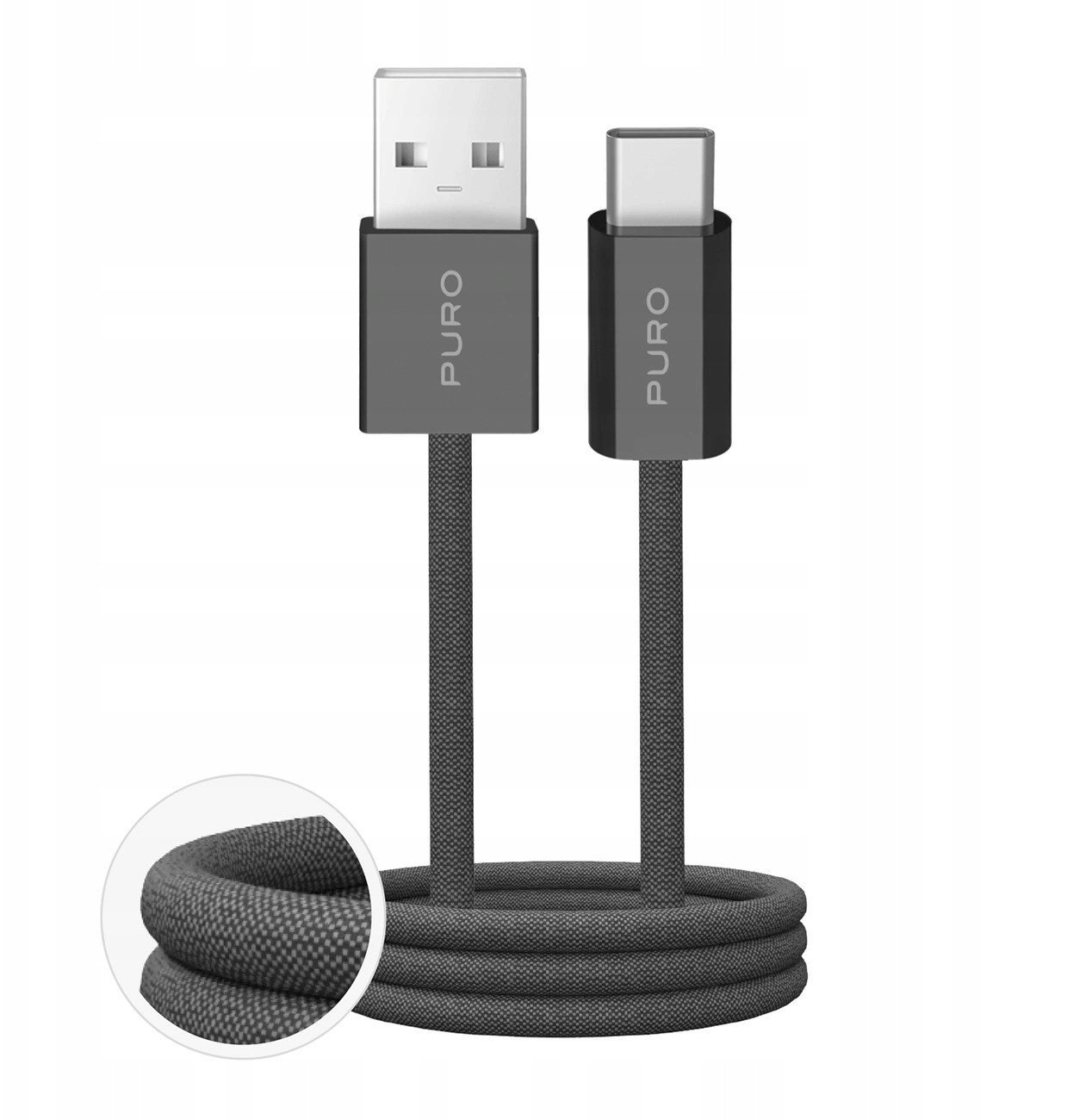 Kabel USB Puro USB-A - USB-C 1.5 m Czarny (8018417498787)