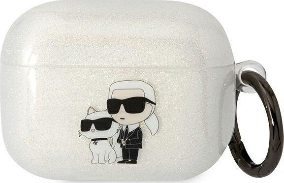 Karl Lagerfeld Karl Lagerfeld KLAPHNKCTGT Airpods Pro cover transparent Gliter Karl&Choupette