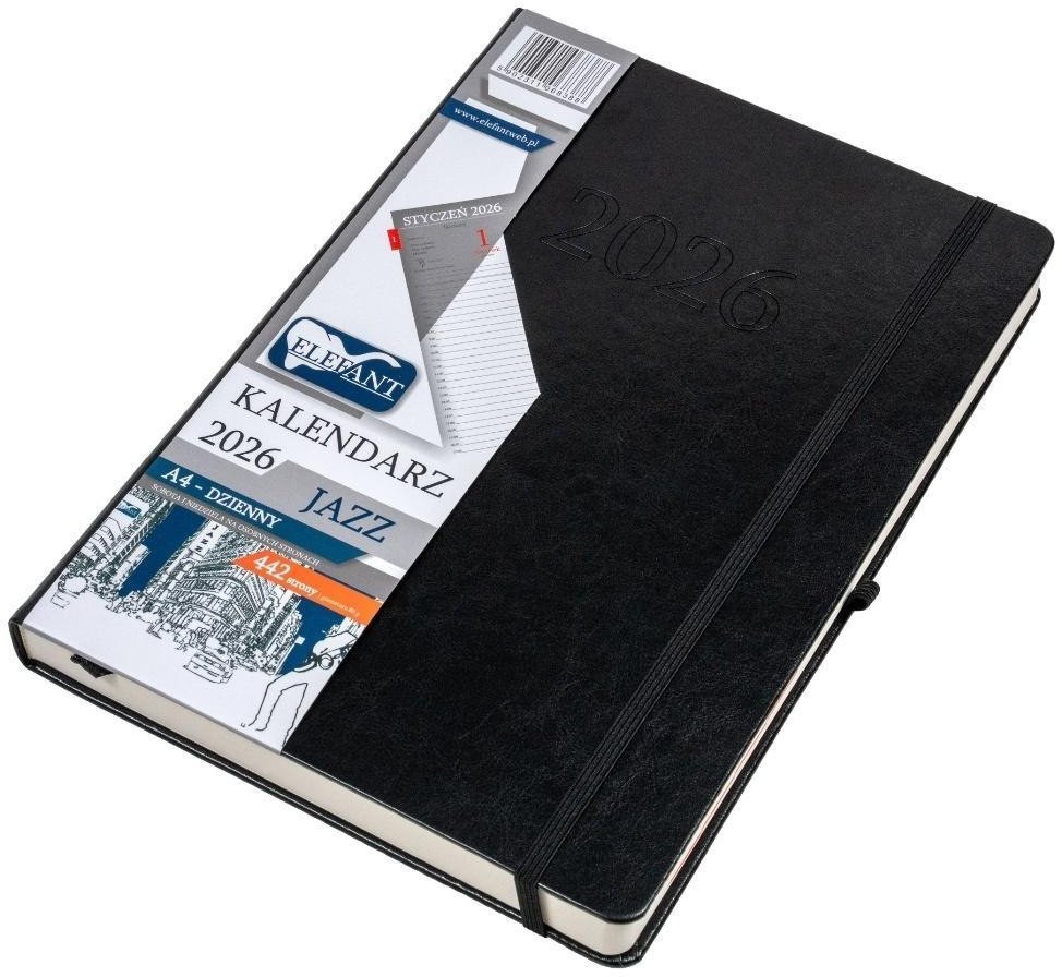 Kalendarz 2026 A4 tygodniowy Jazz czarny