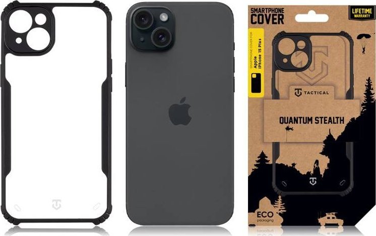 Tactical Quantum Stealth Cover for Apple iPhone 15 Plus Clear/Black standard