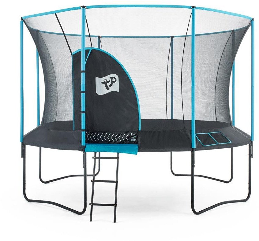 TP Toys Trampolina Genius 12 łącznie z siatką zabezpieczającą Czarny/niebieski 366x366x269cm