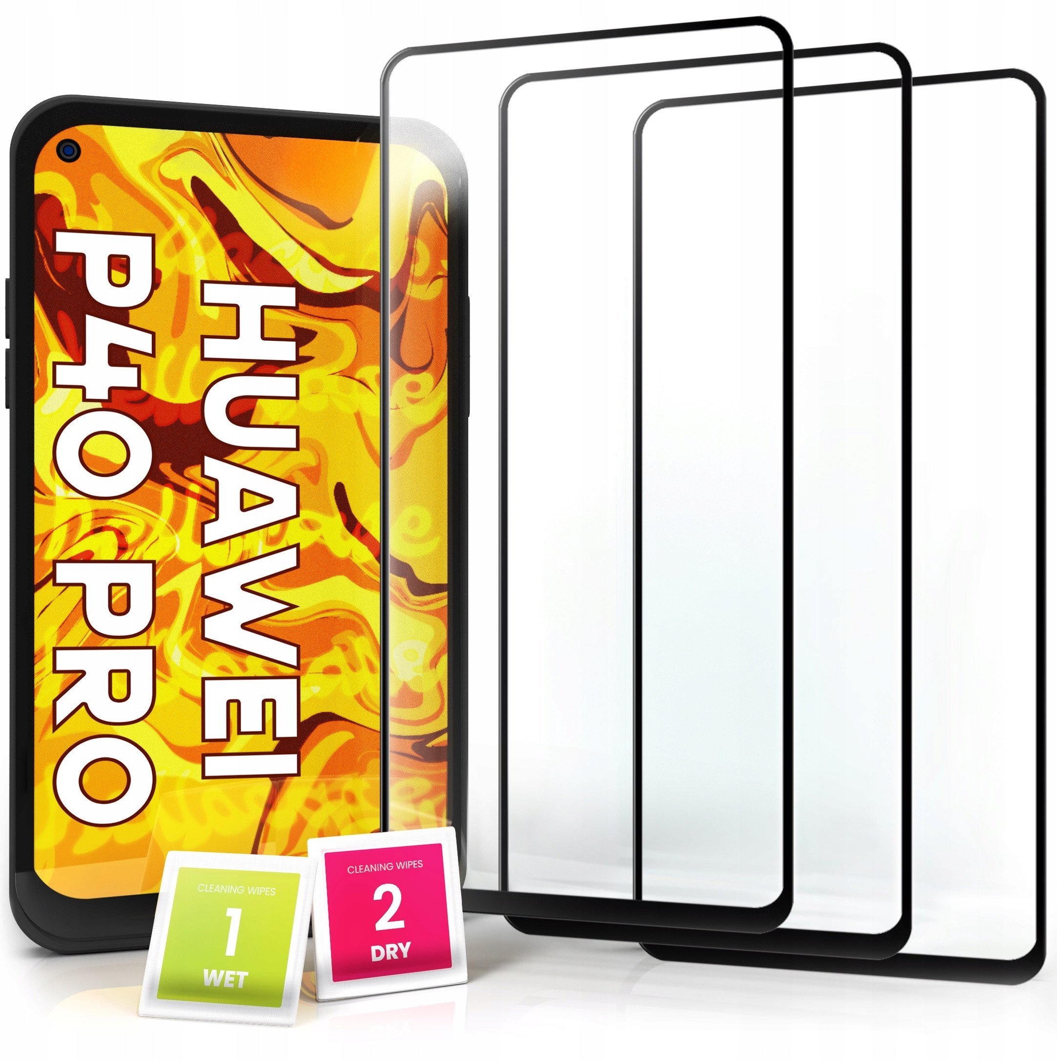 3-PAK Szkło Hartowane do Huawei P40 Pro (Pełne 5D, Curved, Zakrzywione, 9H)