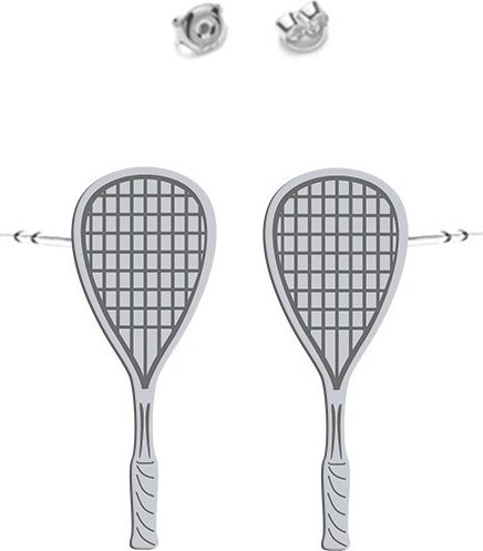 MEJK Jewellery Kolczyki Srebrne Rakieta do Squasha