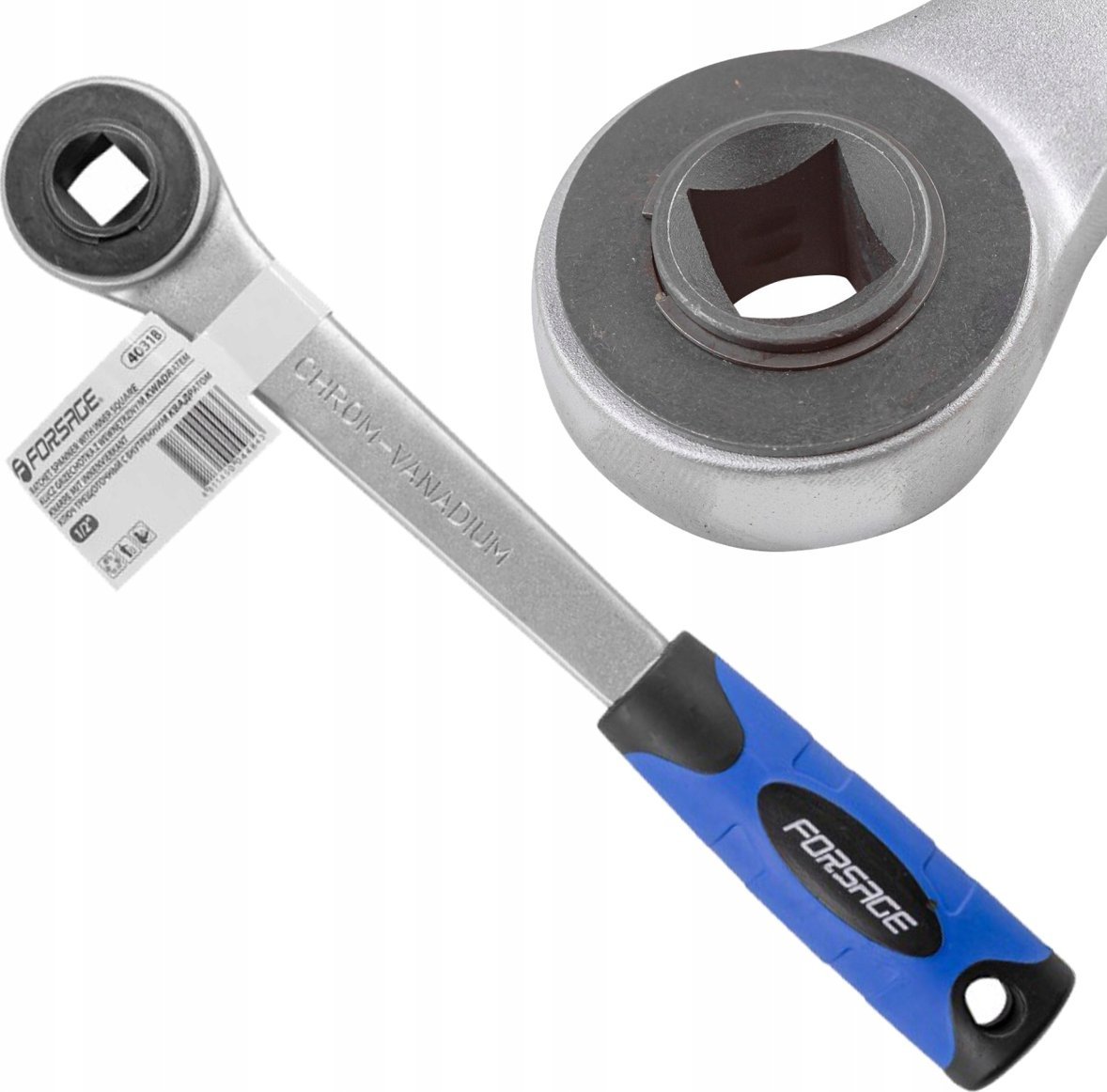 Forsage Klucz grzechotka 1/2" z wewnętrznym kwadratem