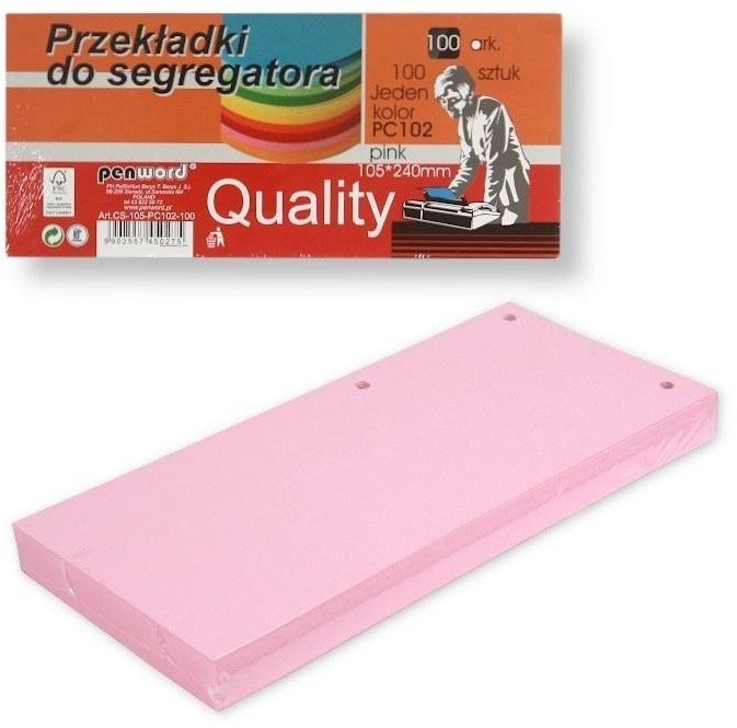 Przekładki do segregatora 100szt pink
