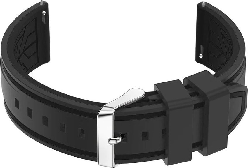 Pasek gumowy do zegarka U14 - szary/czarny - 20mm