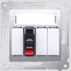 Kontakt-Simon Gniazdo głośnikowe SIMON54 pojedyncze srebrny - DGL31.01/43