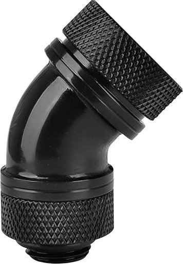 Thermaltake Złączka kątowa 45° PETG Pacific 1/4" x 16mm Czarna (CL-W096-CA00BL-A)