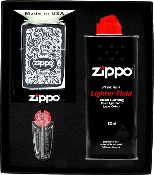 Zestaw ZIPPO Zapalniczka AMERICAN CLASSIC Prezentowy No1