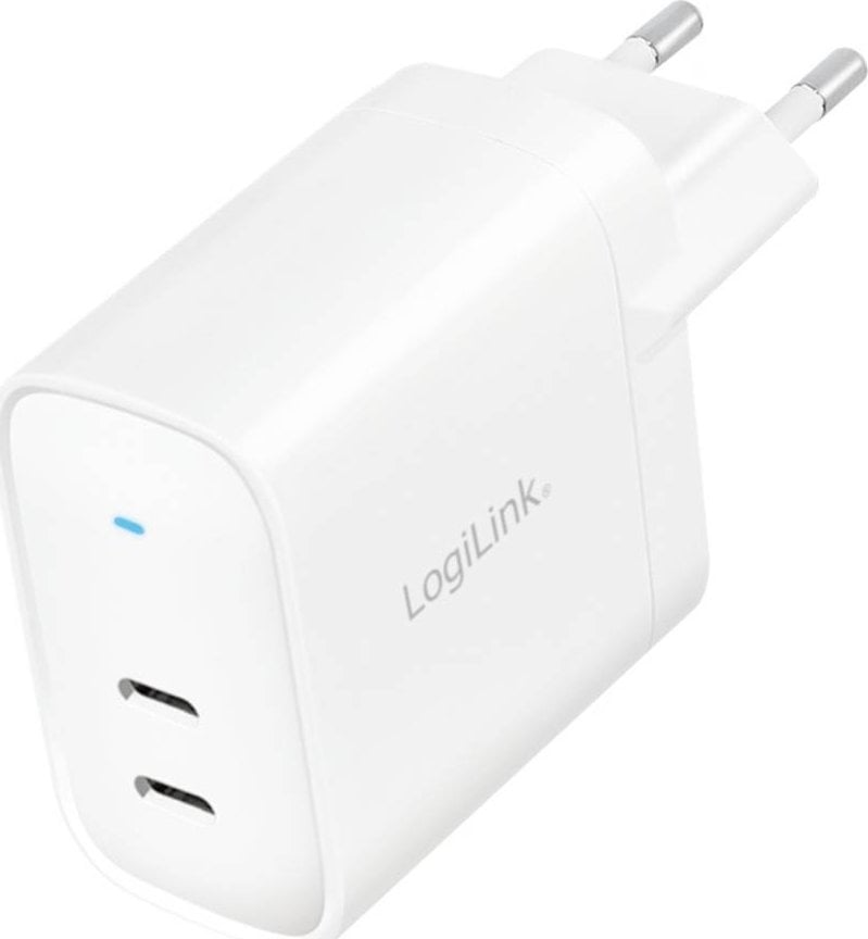 Ładowarka LogiLink Logilink Steckdosenadapter, 2x USB-C, GaN, 40W