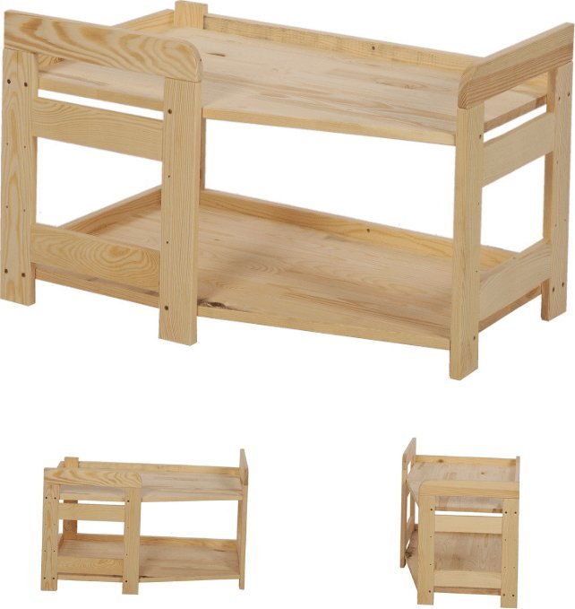 Wamar-Sosenka Regał Modułowy Wewnętrzny 44x72x44,8cm 2 Półki BERDO Surowy Drewno sosnowe Naturalny R2PW_44X072X45_NF1 / Wamar-Sosenka