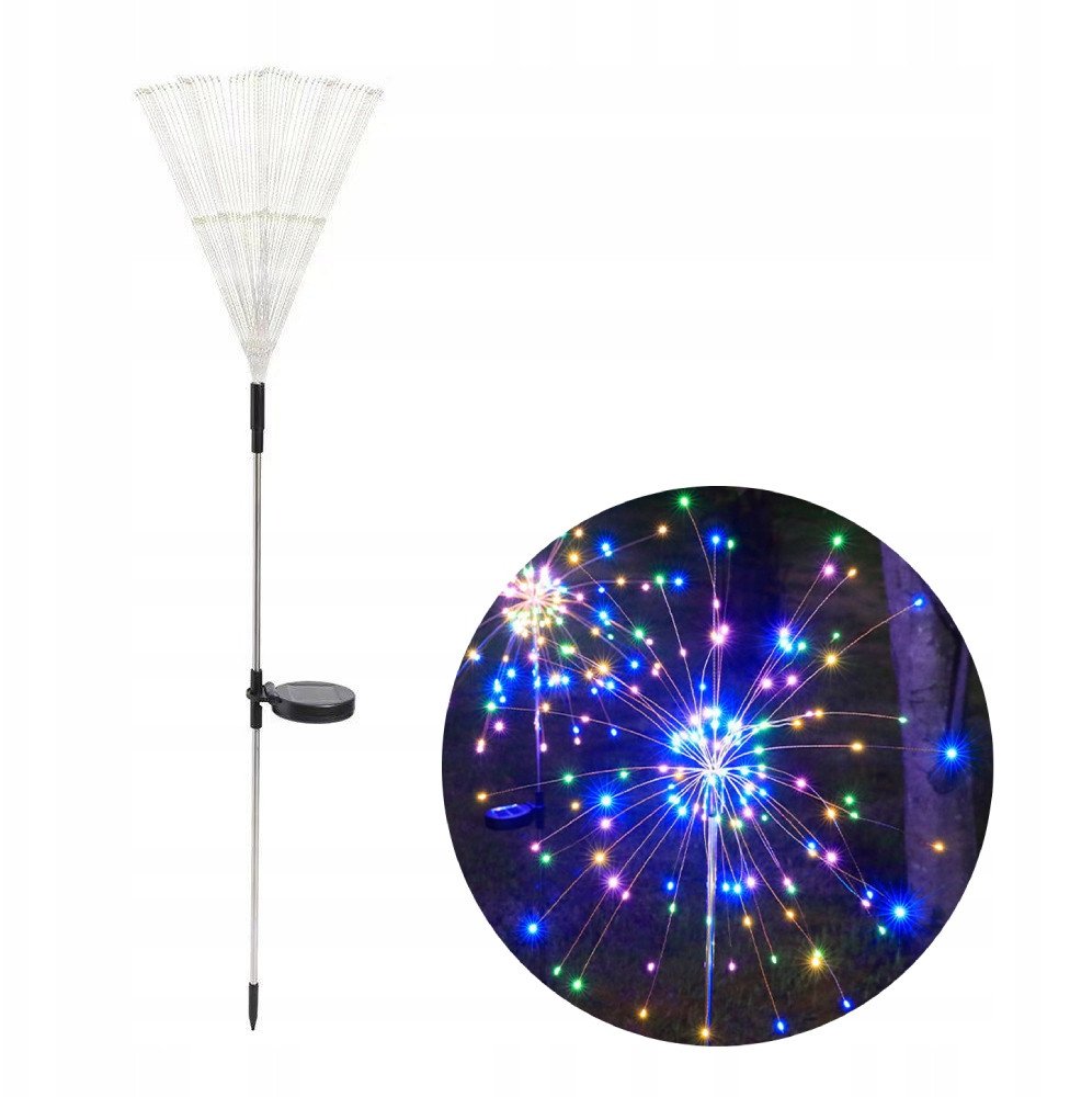 Lampka SOLARNA Ogrodowa KOLOROWA Fajerwerki aż 200 LED ŚWIĄTECZNA IMPREZOWA