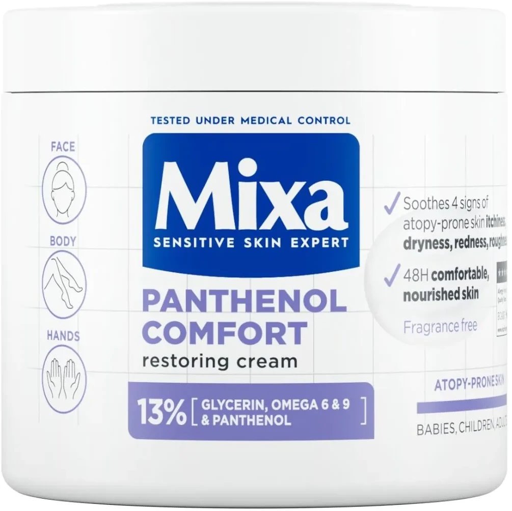 Mixa Panthenol Comfort łagodzący krem do twarzy i ciała dla skóry atopowej 400ml