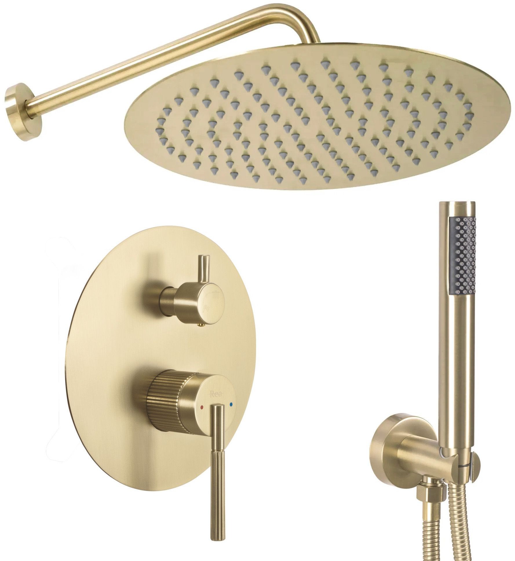 Zestaw natryskowy podtynkowy Rea Argon Złoty Szczotkowany + BOX