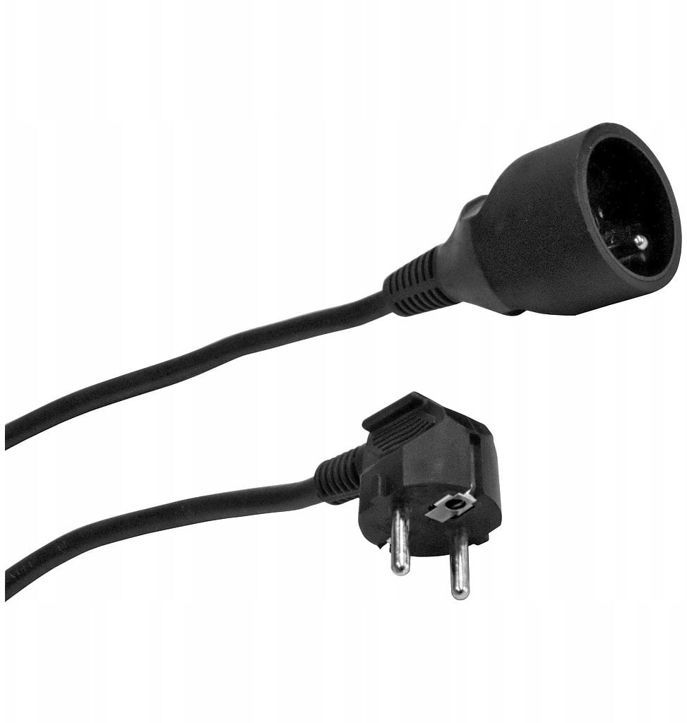 Przedłużacz 1-gniazdowy, 3m, 3x1,0mm OWY czarny 28218