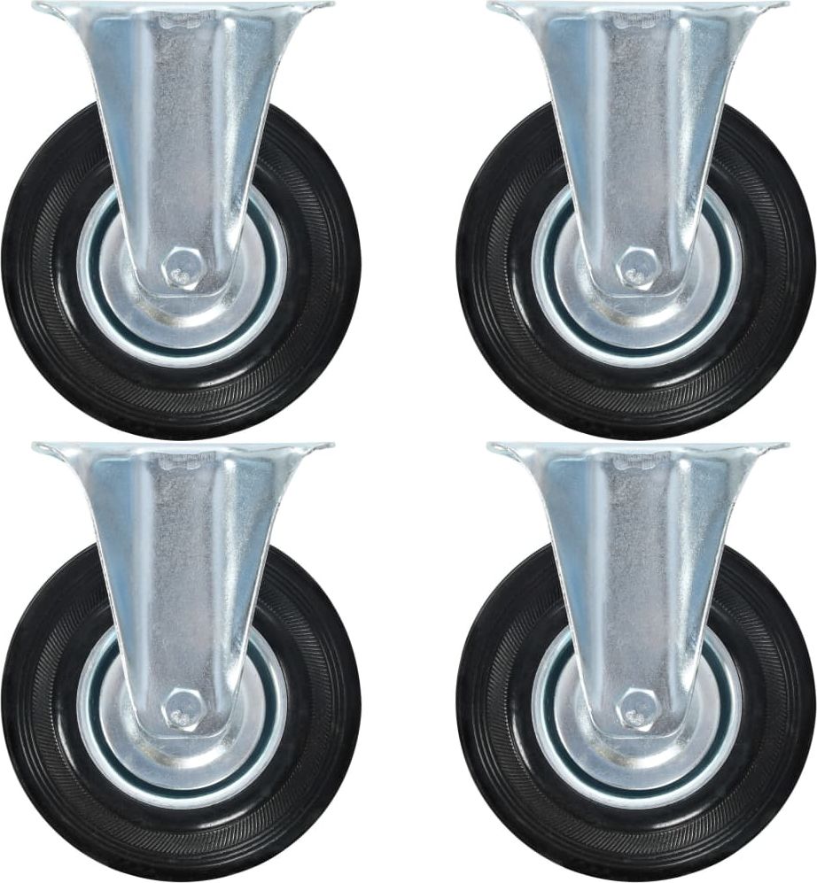 vidaXL Kółka nieskrętne, 4 szt., 125 mm