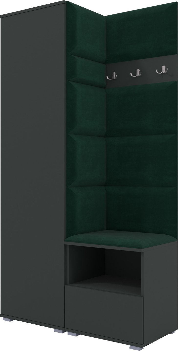 Ravio Tapicerowana garderoba Nela I w grafitowym kolorze i tkaninie Trinity 28