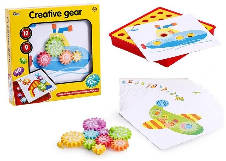 Puzzle Koła Zębate Kreatywna Układanka Dla Dzieci