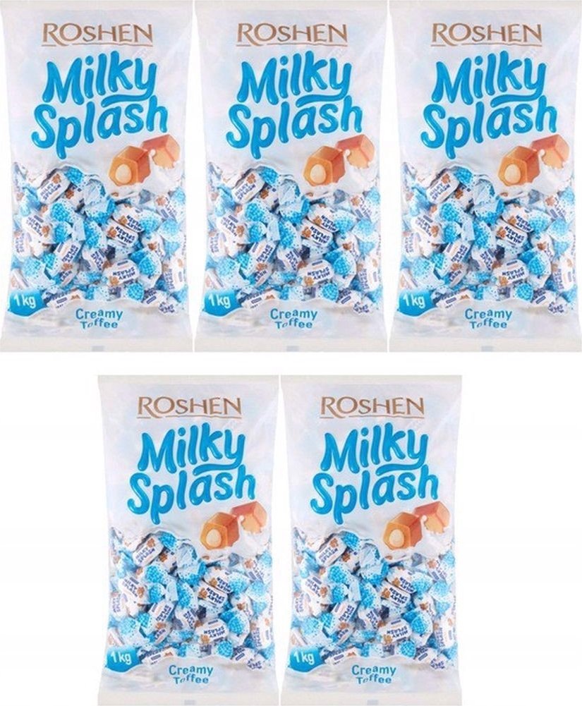 Roshen Milky Splash Toffi z nadzieniem mlecznym 1 kg x 5 sztuk