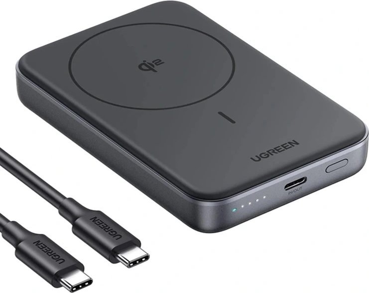 UGREEN PB761 Powerbank magnetyczny 10000mAh Qi2 30W Magsafe + kabel USB-C czarny