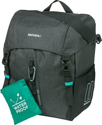 Basil Sakwa pojedyncza BASIL DISCOVERY 365D SINGLE PANNIER BAG L 20L, Hook On System, wodoodporna black melee (NEW 2024)