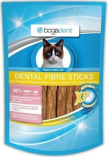 BOGADENT FIBRE STICKS KOT SALMON /12 przysmak p/osadom 50g