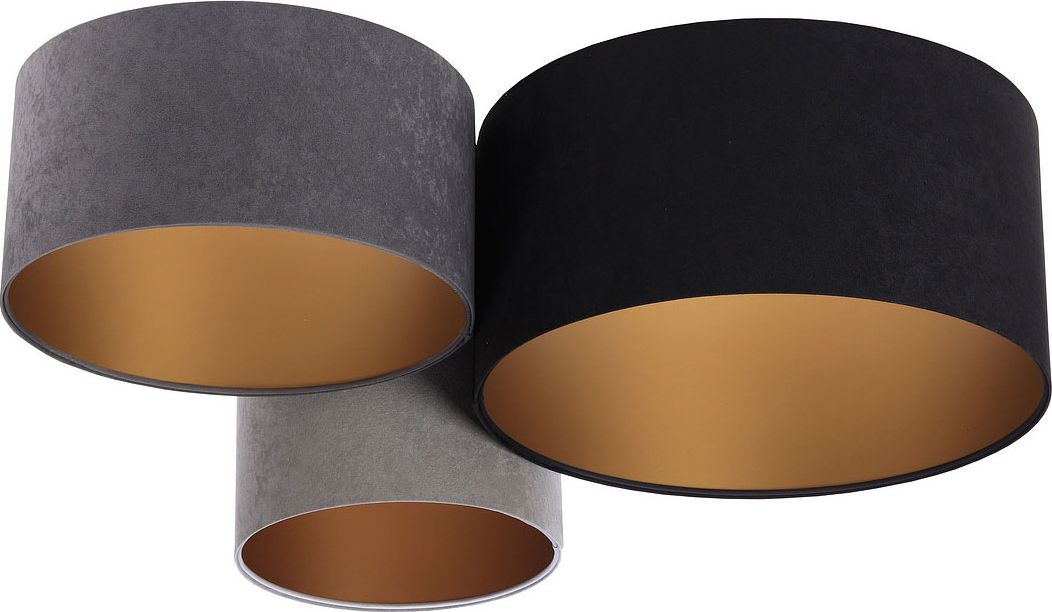 Lampa sufitowa Lumes Trójkolorowa plafoniada ze złotym wnętrzem abażura - EXX45-Balfis
