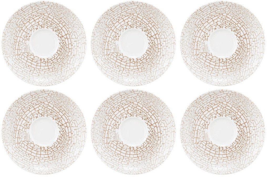 Porcelanowe spodki 12 cm zestaw 6 sztuk SELTMANN Krakelee z kolekcji Liberty