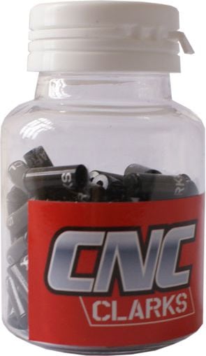 Clarks Końcówka Pancerza Hamulca 5mm CNC Aluminium 100 szt Czarne (CP-B-01-DP-BLK)