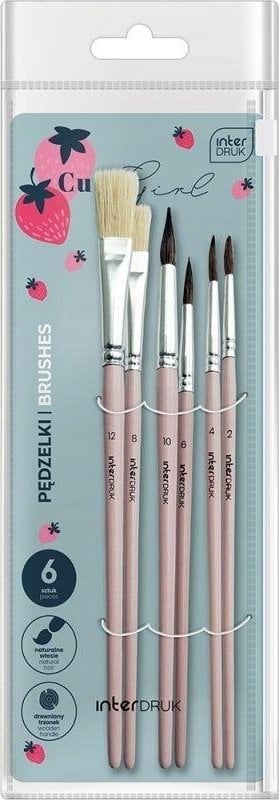 Teka Pędzelki drewniane Cute Girl 6szt