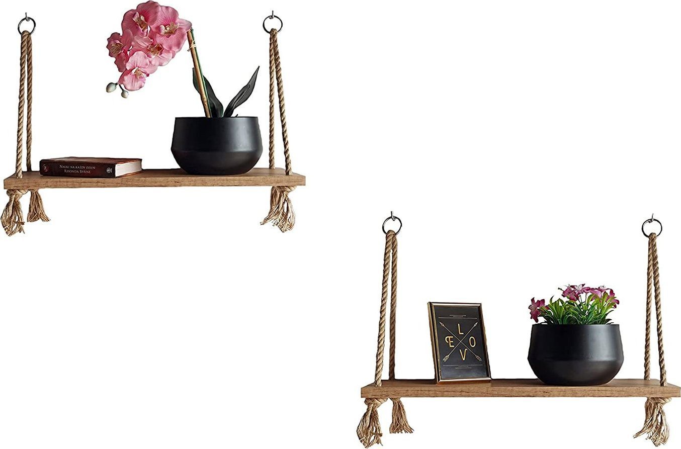 Elior Komplet ściennych półek dąb craft złoty - Emilie 2X