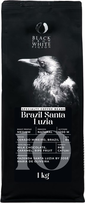 Kawa ziarnista Black Crow White Pigeon Brazil Santa Luzia 1 kg