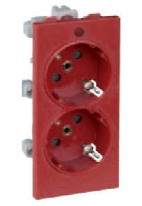 Kontakt-Simon Gniazdo CIMA podwójne z/u 16A IP20 czerwone - S2/6