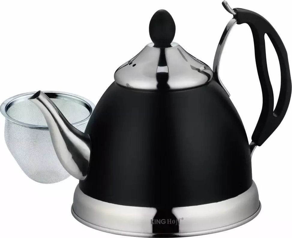 KingHoff Stalowy czajnik czarny Imbryk z sitkiem 1 L Kinghoff KH 1538