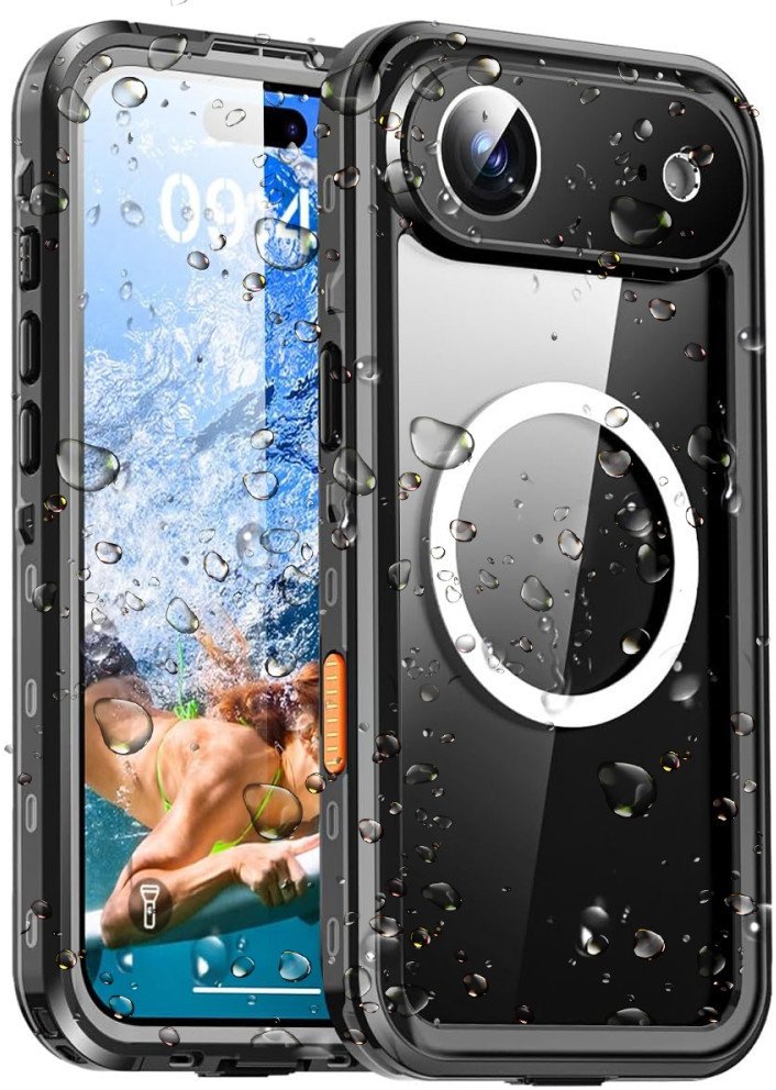 Etui wodoodporne pancerne 360 Supero MagSafe do iPhone 17 Air, czarno-przezroczyste