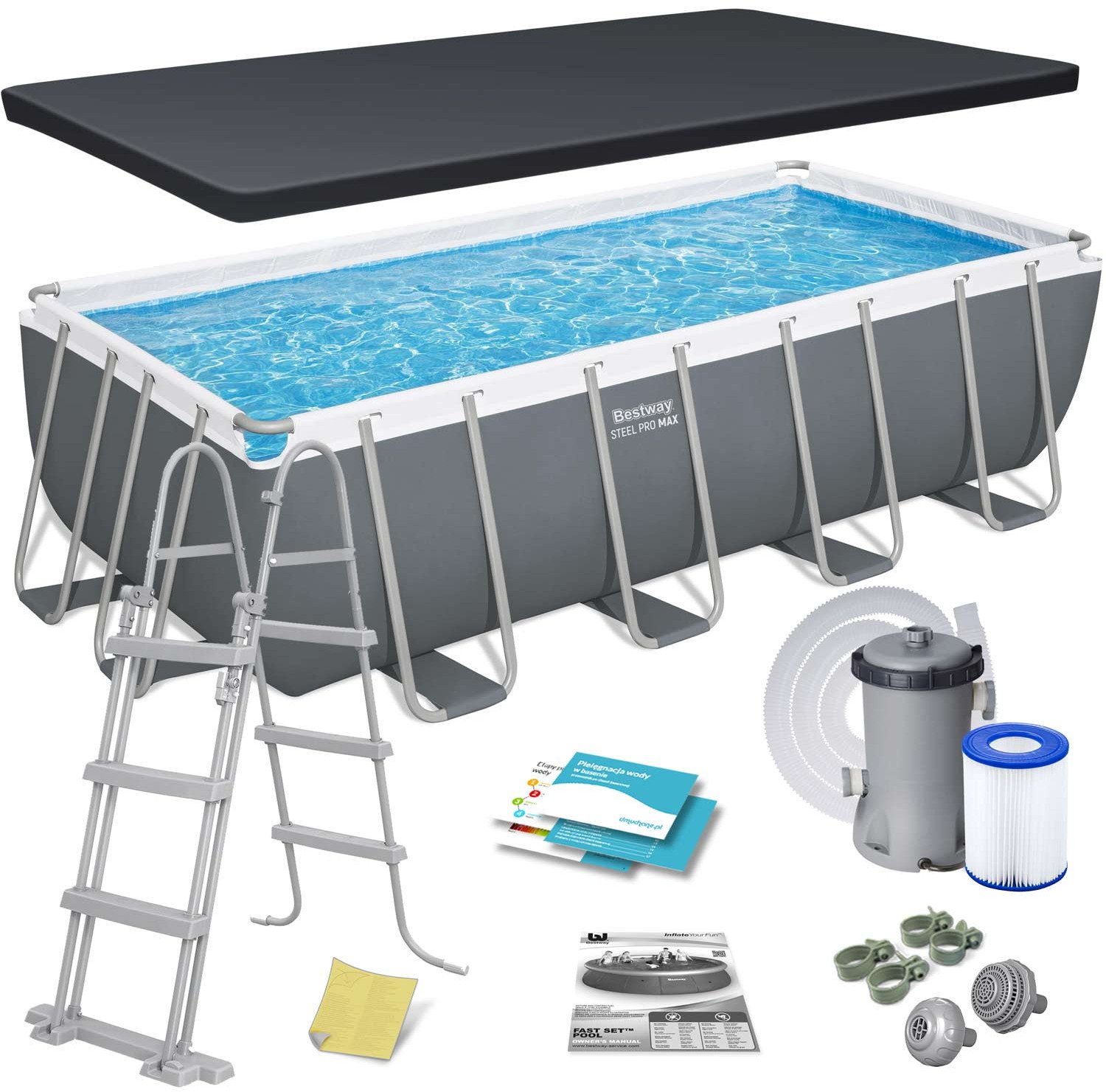 Bestway Basen stelażowy Steel Pro MAX™ 488 x 244 x 122 cm