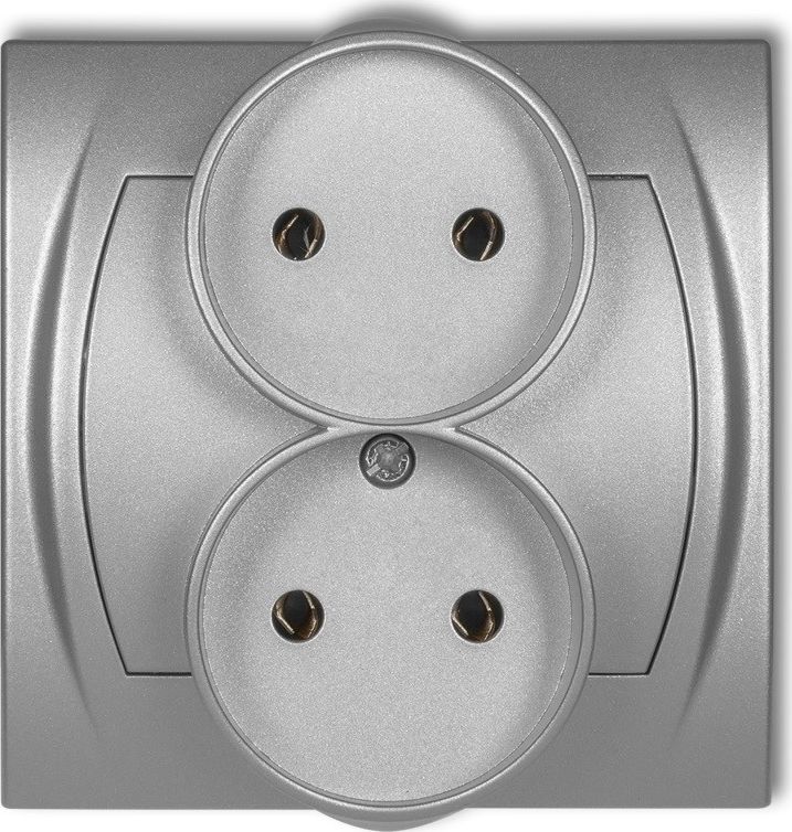 Karlik Logo gniazdko bez uziemienia srebrne (7LGPR-2)