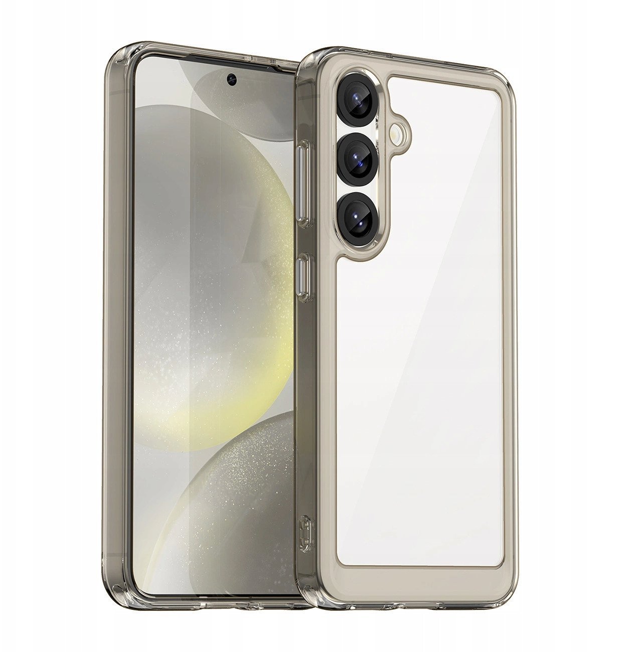 Etui silikonowe Outer Space Case z żelową ramką do Samsung Galaxy S25 - przezroczysto-czarne