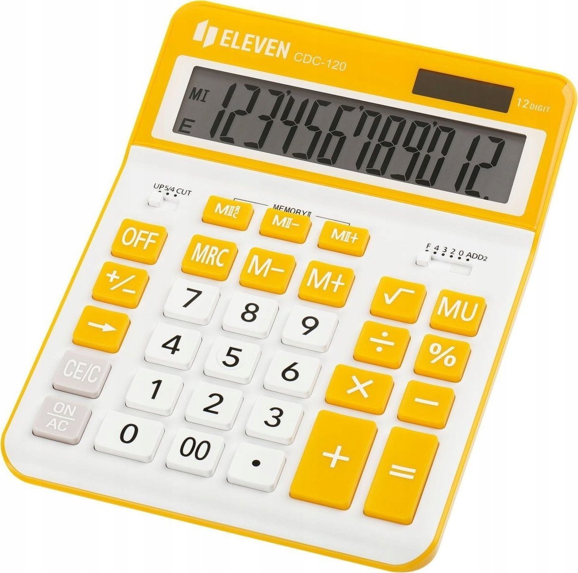 Kalkulator Eleven ELEVEN Kalkulator biurowy biały CDC120WHOR białe i pomarńczowe klawisze oraz pomarańczowa ramka wokół wyświetlacza