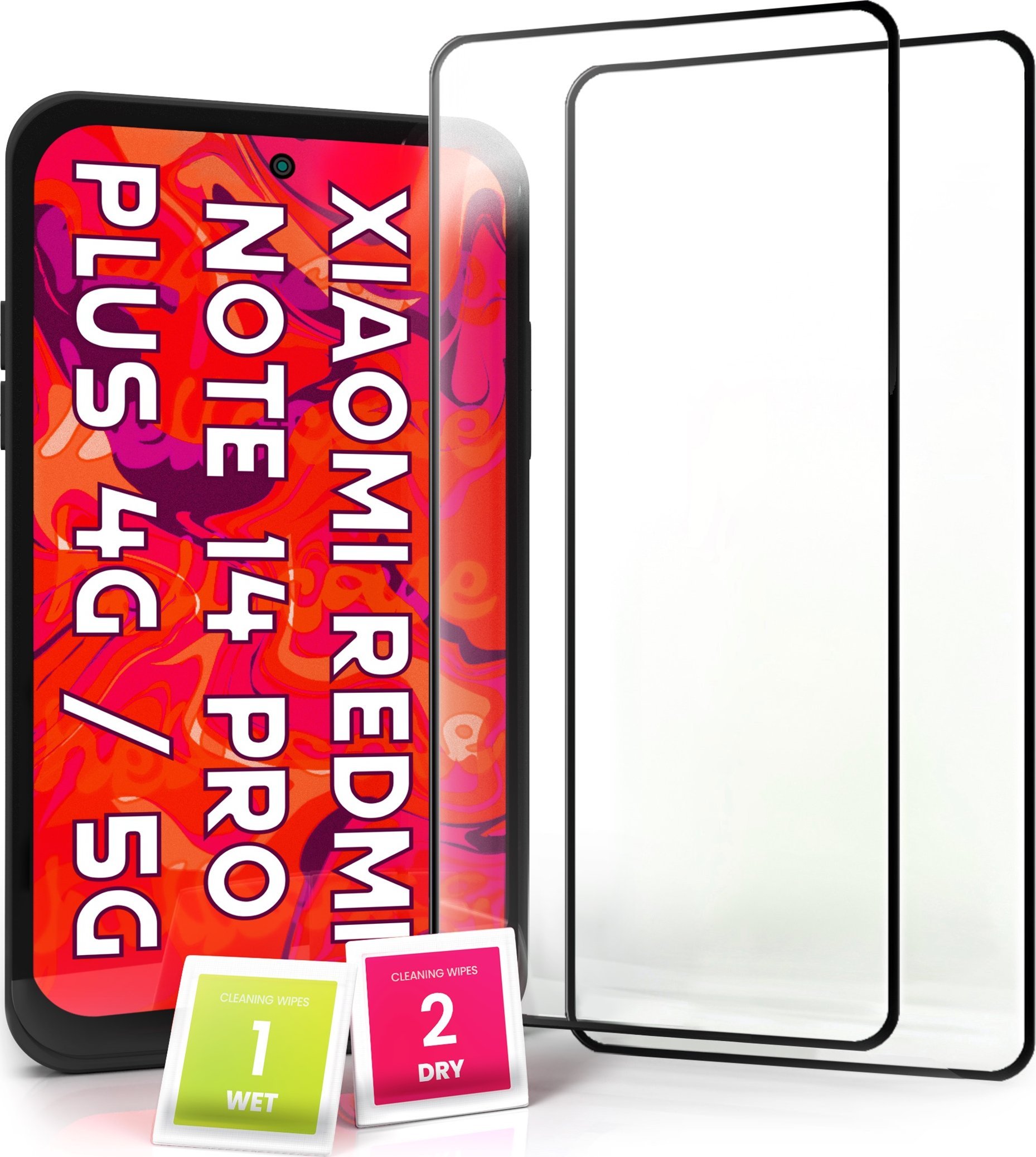 2-PAK Szkło Hartowane do Redmi Note 14 Pro Plus 4G / 5G Ochronne Pełne 5D