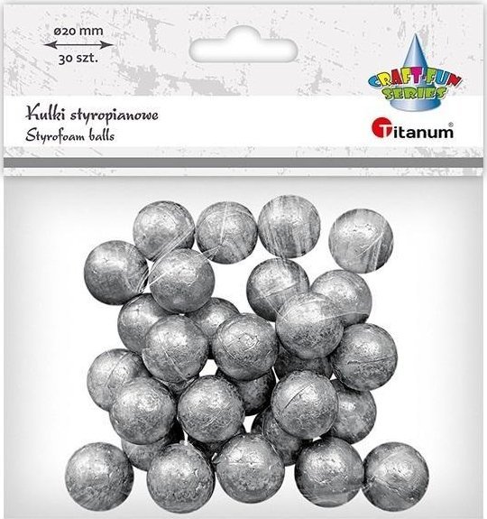 Kulki styropianowe 20mm 30szt srebrne