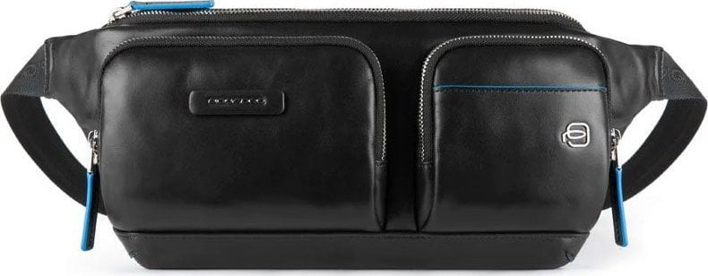 Piquadro , Blue Square, Genuine Leather, Fanny Pack, Toiletry, CA5578B2V, Black, 32x14x7 cm, For Men For Men
