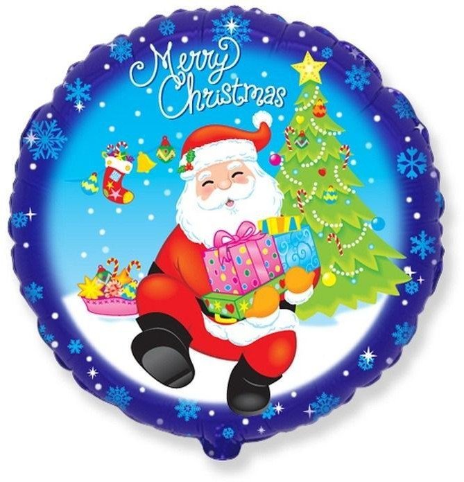 Balon foliowy Merry Christmas Mikołaj