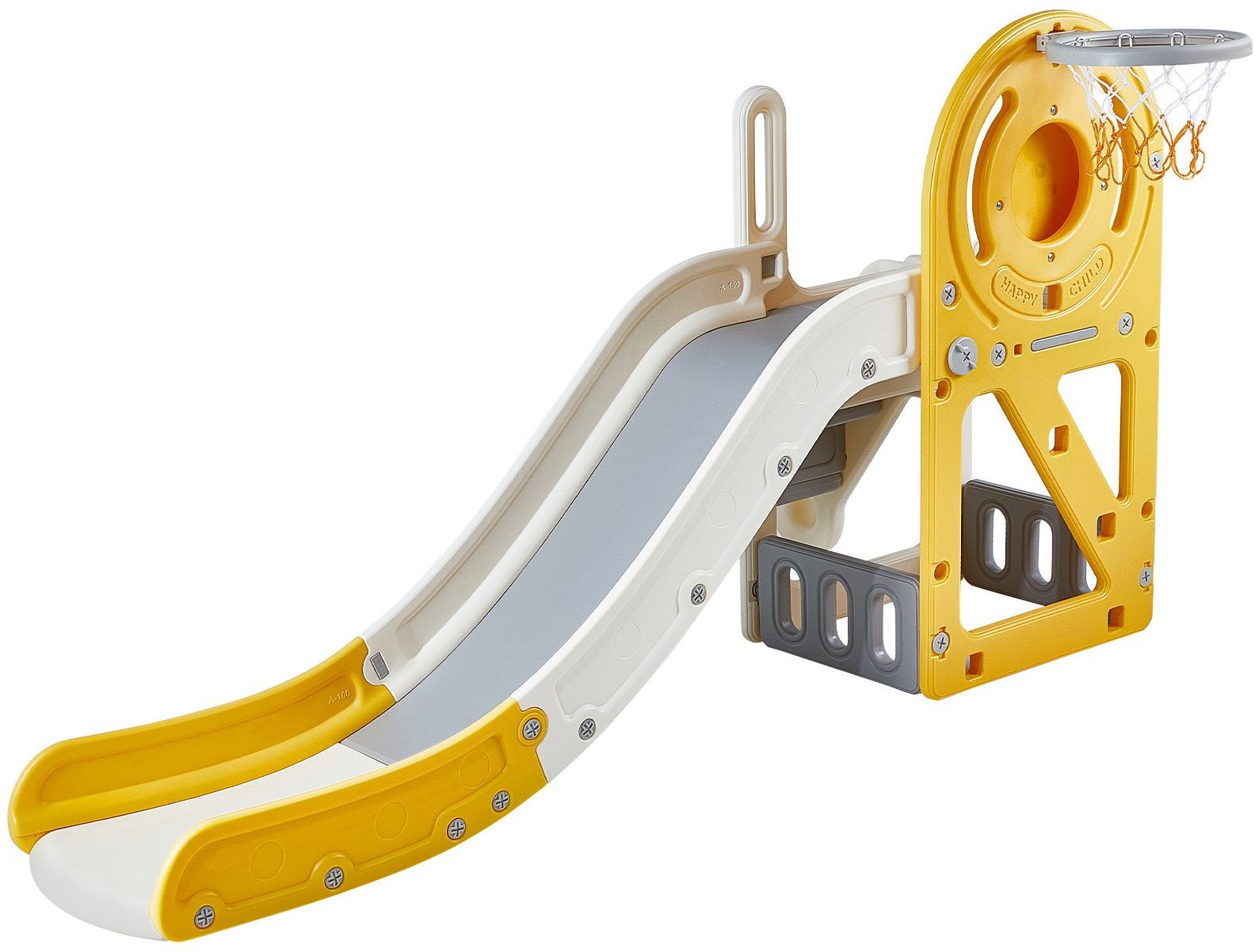 Zjeżdżalnia dla dzieci z drabinką i koszykówką