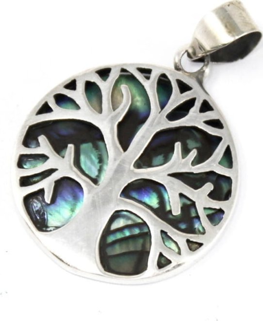 Lovrin Wisiorek srebrny Drzewo Życia - Abalone (mały)