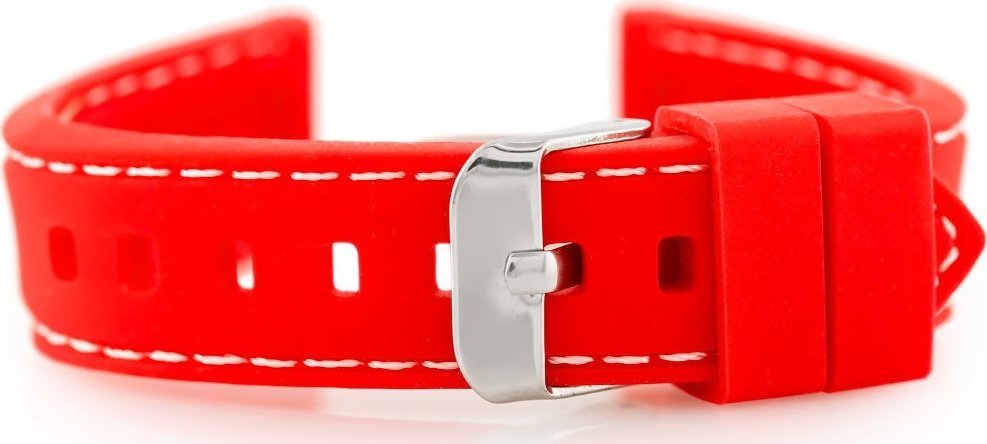 Pasek gumowy do zegarka U20 - czerwony 18mm